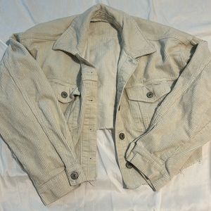 Women’s Small Cropped Creamy White Corduroy Jacket